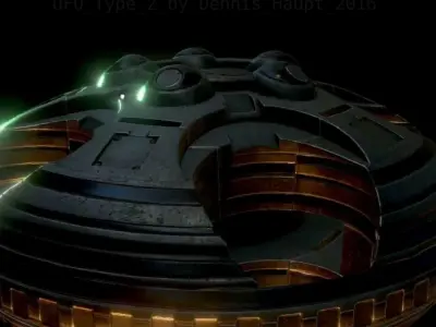 UFO Type 2 Animated and Game Ready Low-poly 3D model