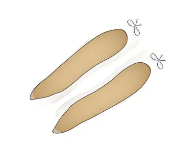 White Ballet Flat Shoes 3D model