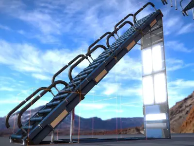 Sci-Fi Stairs Collection Blue Version Low-poly 3D model