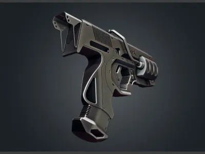 3D Gun Kitbash OBJ BLENDFILES 3D model