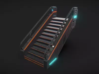 SciFi Stairs Low-poly 3D model order