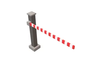 Voxel Barrier v1 001 Low-poly 3D model