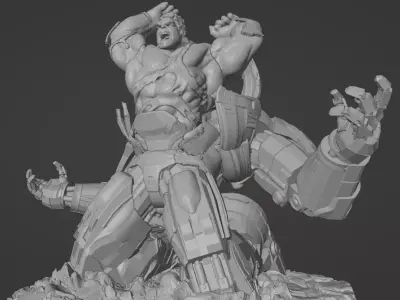 HULK break out of HULKBUSTER - STL files for 3D Printing 3D model