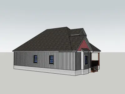 Cute 3-Bed Southern Cottage Home 3D Model 3D model