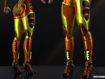 Low-poly gameready woman redhead character HORRIZON Low-poly 3D model