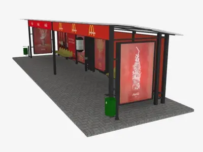 Large bus stop v1 3D model