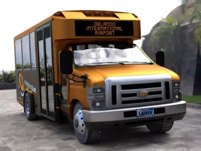 Shuttle Bus model in mutiple formats 3D model