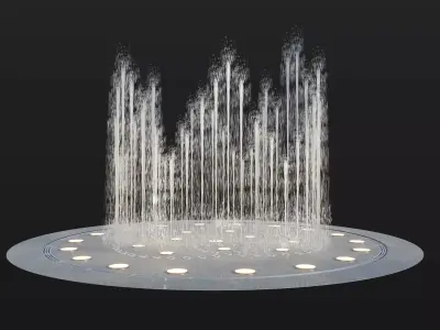 Water fountain Water stream splashing on ground 3D model