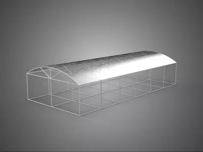 STRUCTURE CURVED GREENHOUSE HOTHOUSE GLASSHOUSE FRAME PLANT FARM 3D model