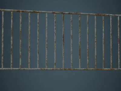 Crowd Barrier 1B Low-poly 3D model