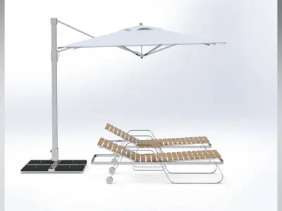 sun loungers 3D model