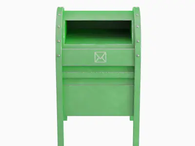 Old Dirty MailBox 03 Low-poly 3D model
