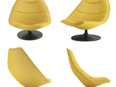 Armchair F585 by Artifort designed by Geoffrey Harcourt 3D model