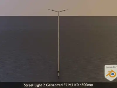 Street Light 2 Galvanized F2 M1 K0 4500mm Low-poly 3D model