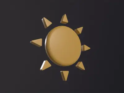 SUN icon 3D Model Low-poly 3D model