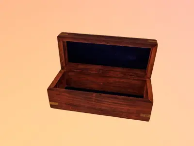 Wooden Box Low-poly 3D model