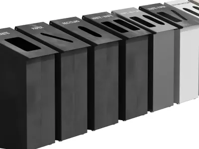 530 exterior and architecture 22 trash cans slope 3D model