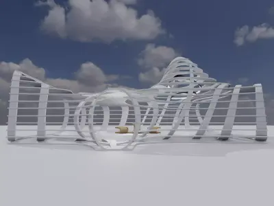 Sci Fi Exhibition Hall Interior 3D model purchase