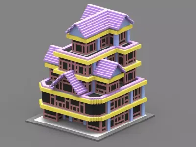 House Voxel - 24 Low-poly 3D model