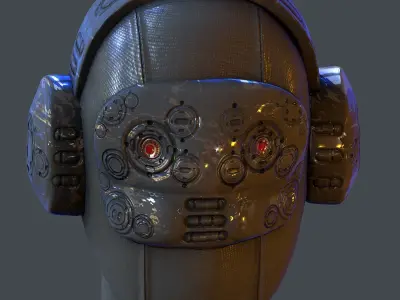 Gas mask helmet scifi Low-poly character art game space Low-poly 3D model 6