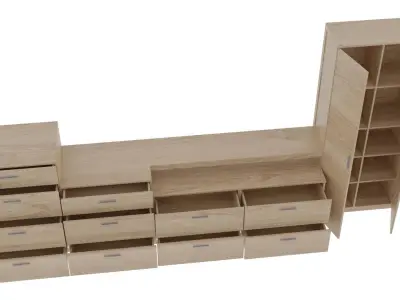 tv stand 0921 Low-poly 3D model