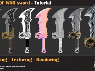 GOD OF WAR sword - Tutorial   3D model