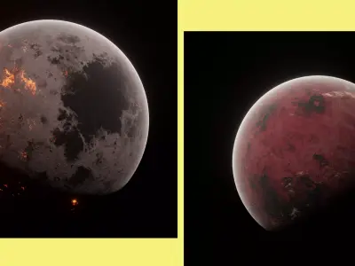 Planet Space Ready to game Low-poly 3D model