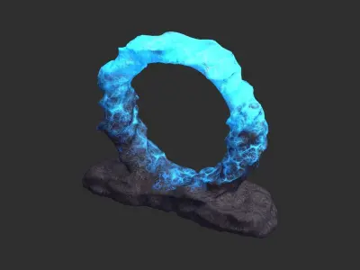 Stone Portal 1 - Energy Low-poly 3D model
