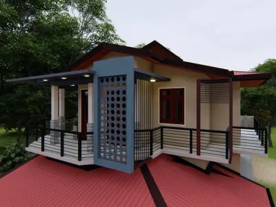 Modern residential building 3D model order
