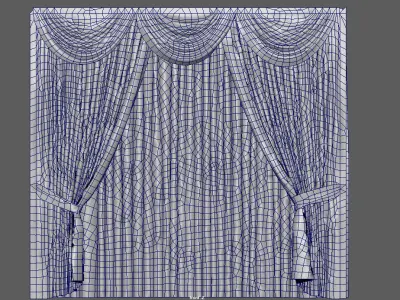CURTAINS curtain with gold trim Low-poly 3D model