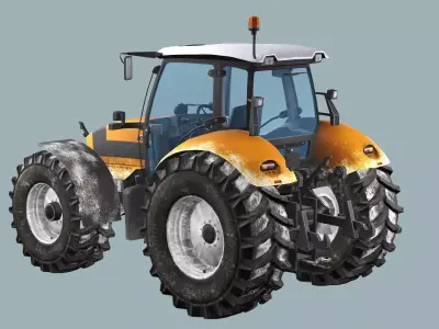 Farm Tractor X1 4115M 3D Model Low-poly 3D model