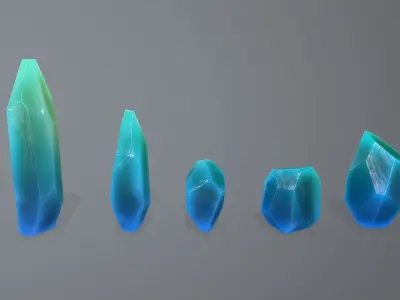 Crystal Set Low-poly 3D model