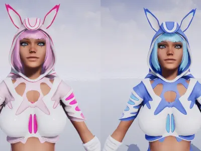 Galactic Fox Low-poly 3D model