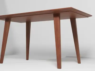 Dark Wooden Dining Table 3D model