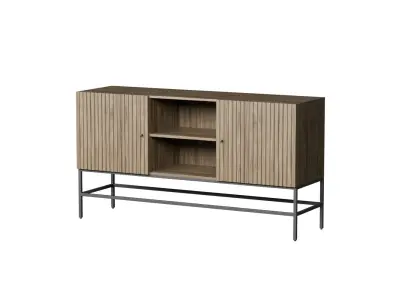 Dark Oak Wood Sideboard 3D model