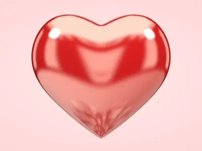 Rough and Glossy Hearts Low-poly 3D model