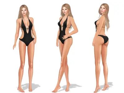 Swimsuit two swimsuits Low-poly 3D model