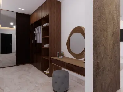 MASTER BEDROOM AND BATHROOM 3D SCENE 3D model