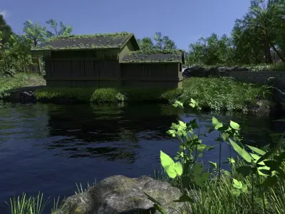 Abandoned Shack Scene 3D model