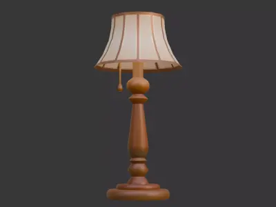 Cute Victoria Antique Classic Floor Lamp Low-poly 3D model