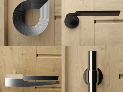 Door handles collection set1 and set 4 3D Model Pack