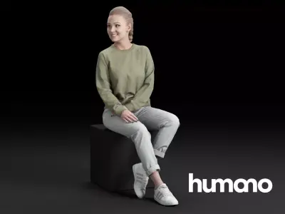 Humano Casual woman sitting and talking 0218 Free 3D model