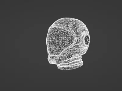 Futuristic Space Explorer Helmet   3D model