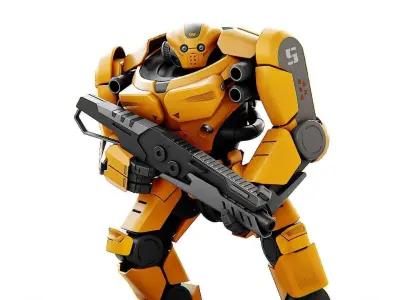 DOOM FIGHTER-V3   RIGGED 3D model
