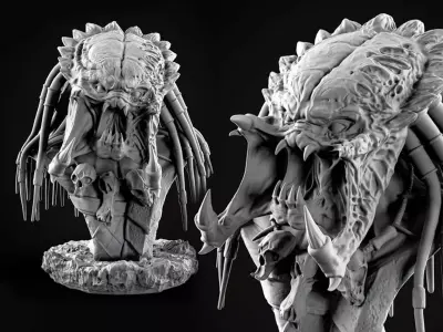 Predator Wolf bust  3D print model