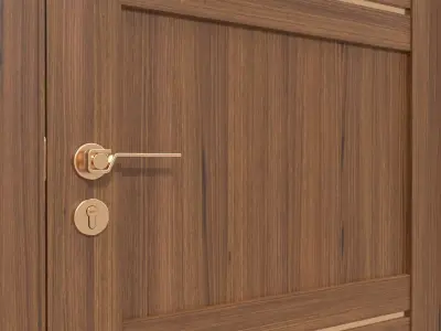 Modern Wooden Interior Door with Furniture 015 3D model