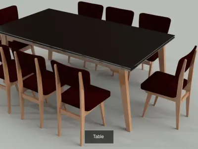 Tables and Chairs 3D Model Pack