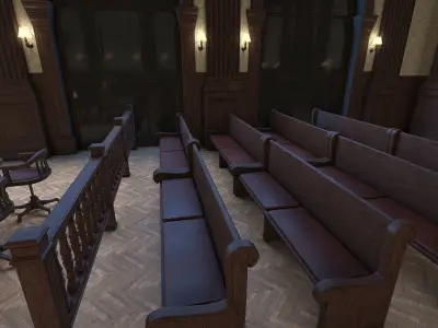 Courtroom Low-poly 3D model