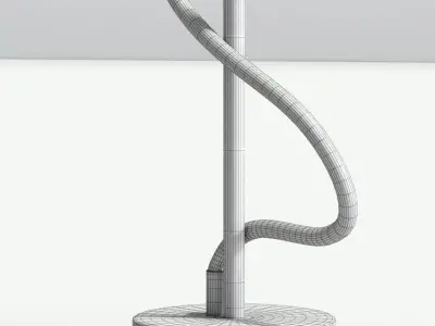 Modern LED Gold Floor Lamp Spiral Design 3D model