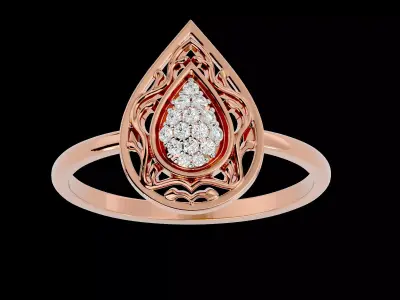 Light Minimalist Diamond Ring Earrings Pendant Set 3D print model